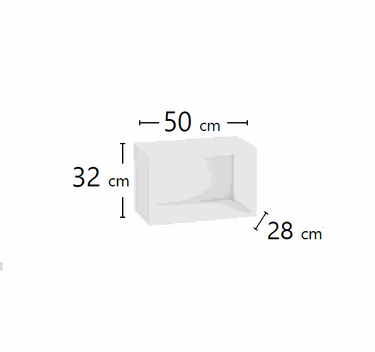 Mueble Recibidor de cubo abierto blanco, con acabado liso y diseño minimalista; mide 50 cm de ancho.