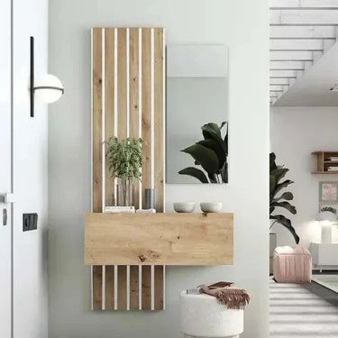 Mueble Recibidor FLORENCIA mod. 6 con espejo y almacenaje discreto de diseño moderno