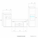 mueble salón comedor completo bolonia 4 piezas reversible