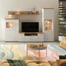 mueble salon comedor bolonia completo cuatro piezas orientacion reversible