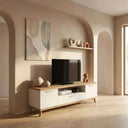 Mueble salón comedor BOLONIA diseño moderno con vitrina y mueble para TV