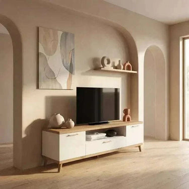 Mueble salón comedor BOLONIA diseño moderno con vitrina y mueble para TV