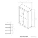 Mueble salón composición Asti ambiente 10 con mueble TV y vitrina de 4 puertas
