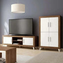 Mueble salón composición Asti ambiente 10 con mueble TV y vitrina 4 puertas