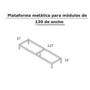 Mueble salón composición ASTI ambiente 8 con mueble TV, vitrina y estante en madera