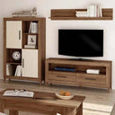 Mueble salón composición ASTI ambiente 8 con mueble TV vitrina y estante