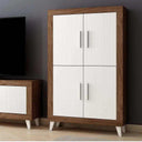 Mueble salón composición ASTI con aparador y vitrina de diseño moderno