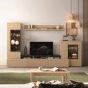 Mueble salón composición CATANIA 2 Ambiente 10 con vitrina y bajo TV apilados