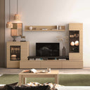 mueble salón composición catania 2 con vitrina y bajo tv apilado