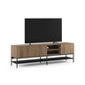 mueble tv arima moderno con 2 puertas y patas de metal negro