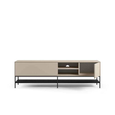 Mueble TV Arima minimalista con 2 puertas y patas de metal negro