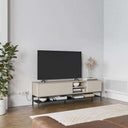 Mueble TV Arima moderno con 2 puertas y patas de metal negro