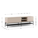 Mueble TV Arima minimalista con 2 puertas y patas metálicas negras