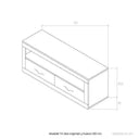 Mueble TV ASTI 130cm con 2 cajones y hueco central personalizable