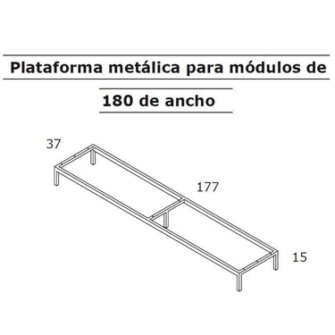 Mueble TV ASTI con 2 cajones, 2 puertas y hueco central personalizable