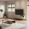 Mueble TV Cailin Perla moderno en color perla con patas negras