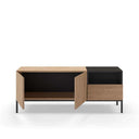 Mueble TV Cailin Roble con tres puertas y hueco abierto diseño moderno