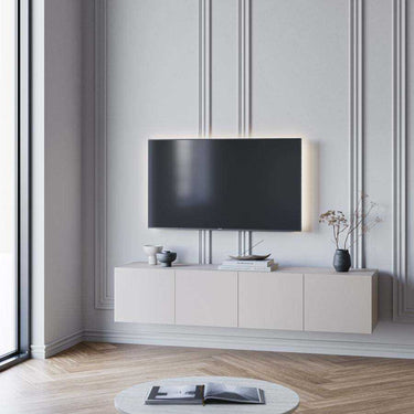 Mueble TV colgado Acorad Perla con 4 puertas diseño moderno