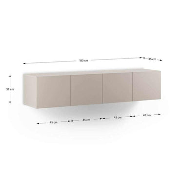 Mueble TV colgado modelo Acorad Perla con 4 puertas y diseño moderno