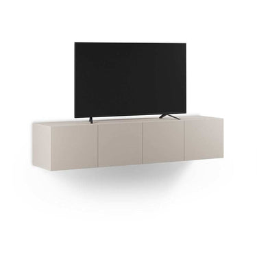 Mueble TV colgado perla con 4 puertas y diseño moderno