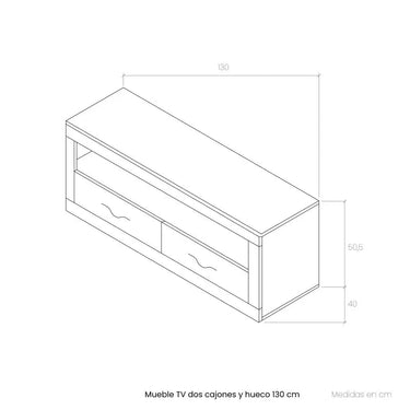 Mueble TV 130cm 2 cajones + Hueco ASTI
