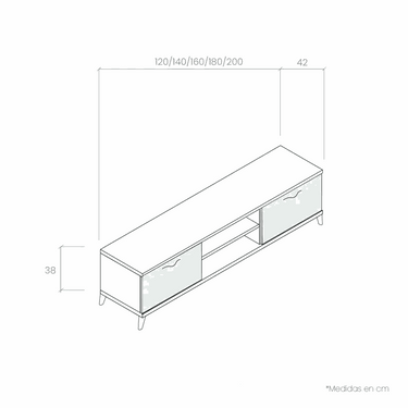 Mueble TV 2H+2P BOLONIA