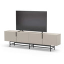Mueble TV Eldia Perla color perla con 4 puertas y patas negras