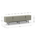 Mueble TV Eldia verde con 4 puertas y estructura metálica negra