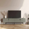 Mueble TV Eldia verde moderno con 4 puertas y patas negras
