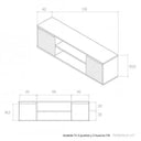 Mueble TV LECCE 178 cm con dos puertas y dos huecos abierto diseño moderno