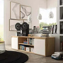 Mueble TV Lecce 178 cm con dos puertas y dos huecos abierto