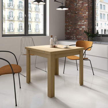 Mesa cuadrada tipo libro Extensible pata L ALESSIA