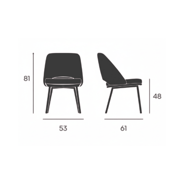 Pack 2 sillas de comedor AMAN tapizadas patas metálicas marfil