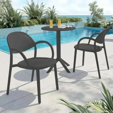 Silla de jardín Arob, pack 4 sillas apilables para interior y exterior