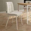 Pack de 4 sillas de comedor TORINO con patas blancas y tapizado
