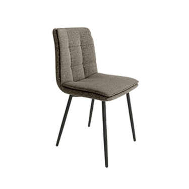 Pack de 4 sillas de comedor Parma con asiento tapizado y patas negras