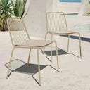 Silla de jardín AHOLA, pack 4 udes. metálicas apilables para exterior e interior