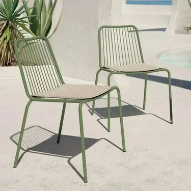 Silla de jardín AHOLA, pack 4 udes. apilables de estructura metálica en varios colores