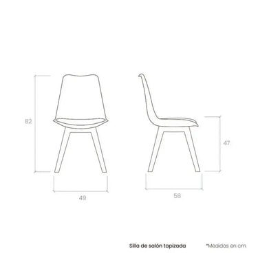 Pack 4 sillas de salón tapizadas mod. AMSTERDAM