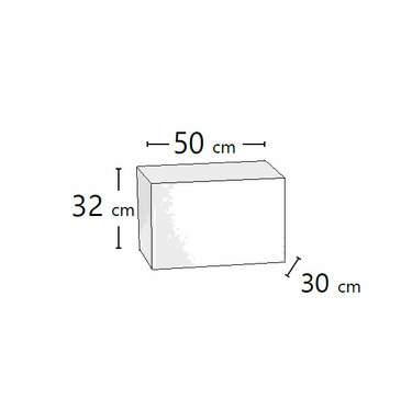 Recibidor module with a plain white melamine finish, rectangular shape and compact 50 × 32 × 30 cm dimensions.