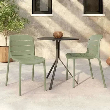 Silla de jardín MULLUT, Pack de 4 sillas apilables de polipropileno en colores variados