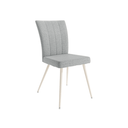 Pack de 4 sillas de comedor tapizadas modelo Tucson con patas metálicas marfil