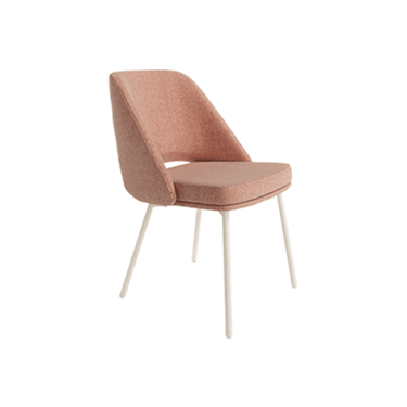 Pack de 2 sillas de comedor AMAN tapizadas con patas metálicas marfil