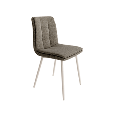 Pack 4 sillas de comedor Torino tapizadas con patas metálicas blancas
