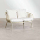 Sillón de jardín ABURA con cojines beige y estructura metálica