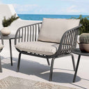Sillón de jardín modelo Abura con cojines beige para terraza
