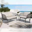 Sillón de jardín ABURA con cojines beige y estructura resistente