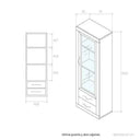 Vitrina ASTI con 1 puerta, 2 cajones y diseño minimalista personalizable