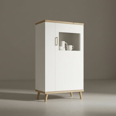 Mueble salon comedor BOLONIA moderno con vitrina y mueble TV en ambiente 3