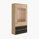 Vitrina dos puertas Lecce 135 cm con cristalera y cajones